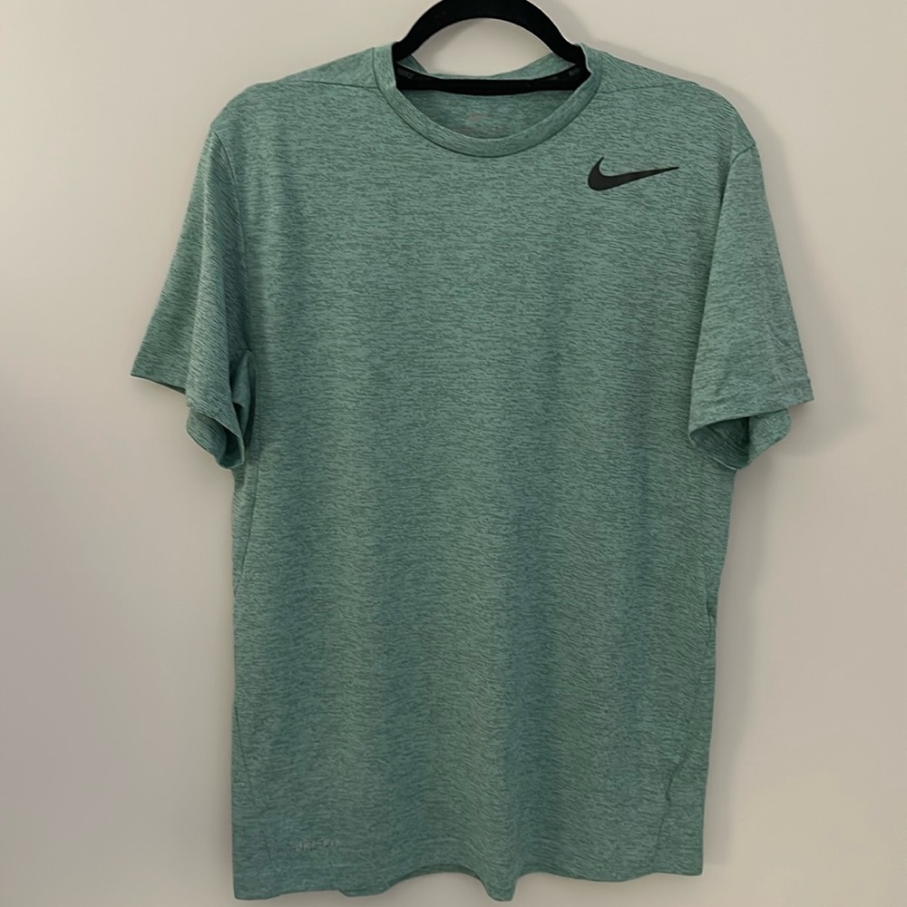 Nike Dri-Fit Tee - Heather Green T Shirt - Training Tee in Light Green